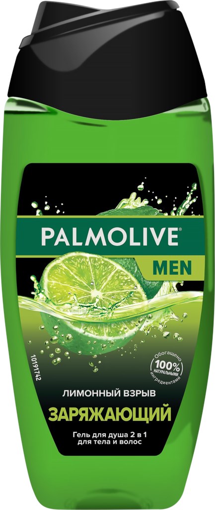 Гель для душа мужской PALMOLIVE Men Лимонный взрыв Заряжающий 2в1, 250мл
